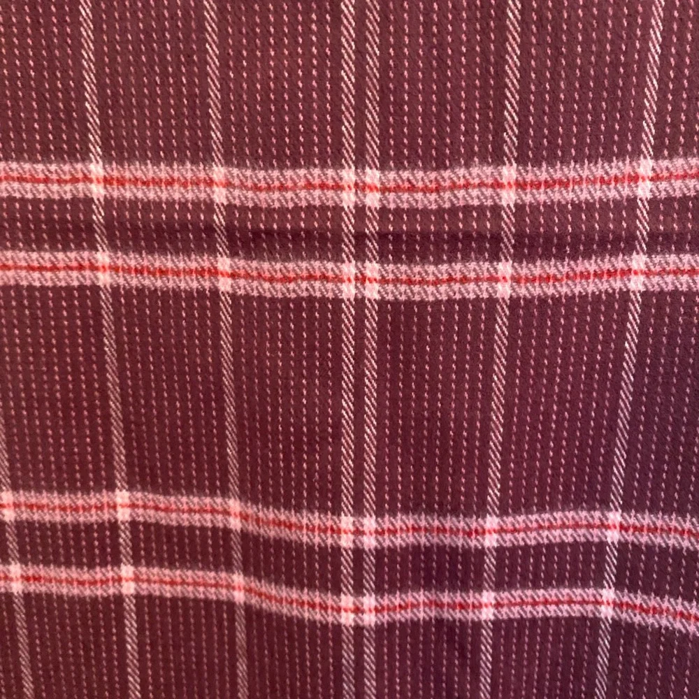 100% Cashmere Made in Scotland Plaid Burgundy and Pink Scarf